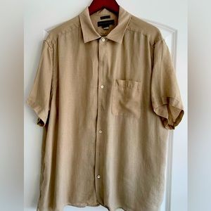 J Crew Irish Linen Short Sleeve Shirt FLAWLESS - XL
